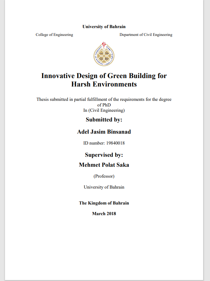 Innovative Design of Green Building for Harsh Environments