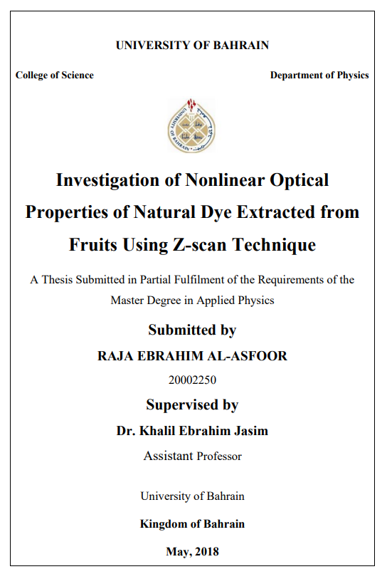 Investigation of Nonlinear Optical Properties of Natural Dye Extracted from Fruits Using Z-scan Technique