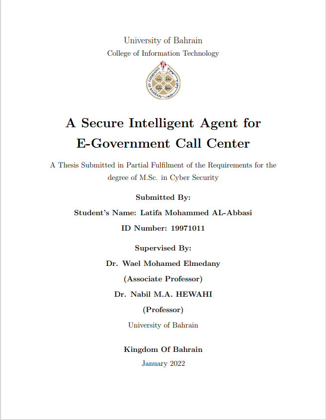 A Secure Intelligent Agent for E-Government Call Center