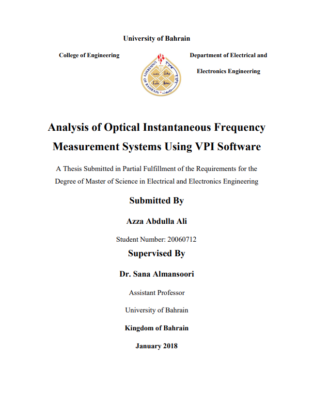 Analysis of Optical Instantaneous Frequency  Measurement Systems Using VPI Software