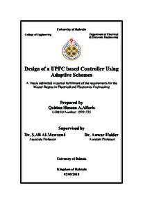 Design of a UPFC based Controller Using  Adaptive Schemes