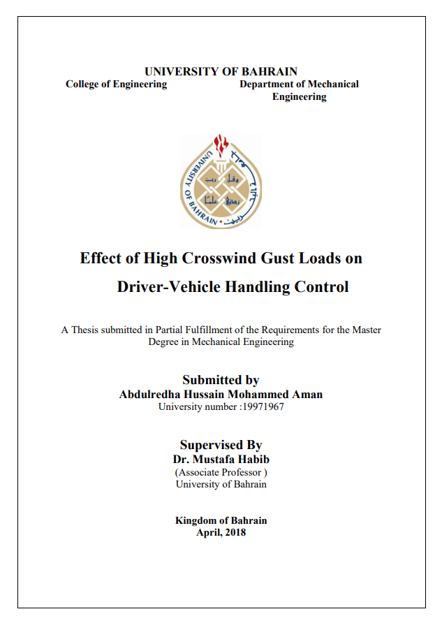 Effect of High Crosswind Gust Loads on  Driver-Vehicle Handling Control