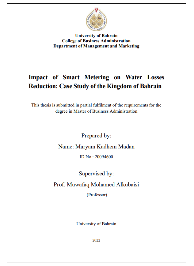 Impact of Smart Metering on Water Losses  Reduction: Case Study of the Kingdom of Bahrain