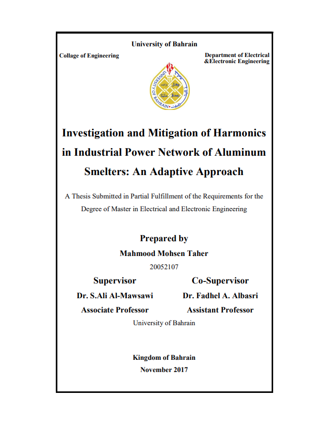 Investigation and Mitigation of Harmonics  in Industrial Power Network of Aluminum  Smelters: An Adaptive Approach 