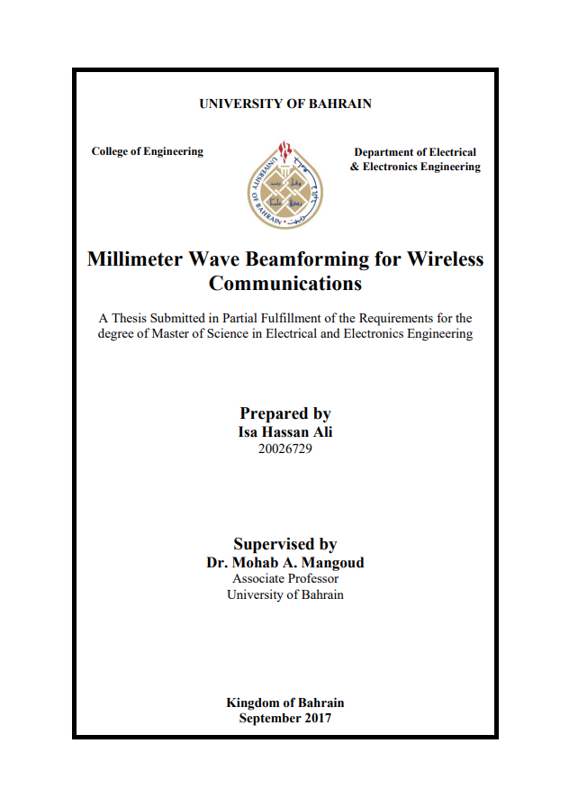 Millimeter Wave Beamforming for Wireless Communications