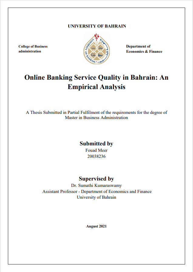 Online Banking Service Quality in Bahrain: An  Empirical Analysis