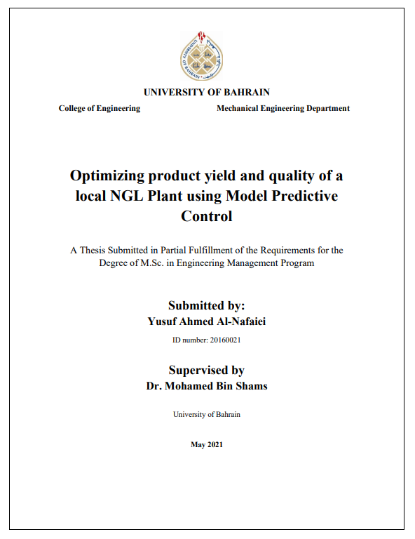 Optimizing product yield and quality of a  local NGL Plant using Model Predictive  Control 