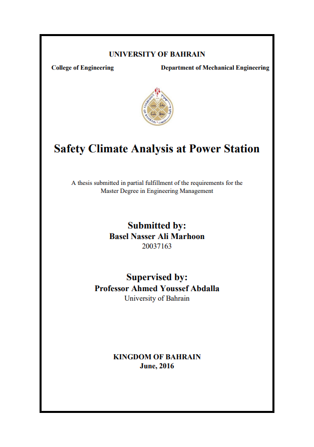 Safety Climate Analysis at Power Station