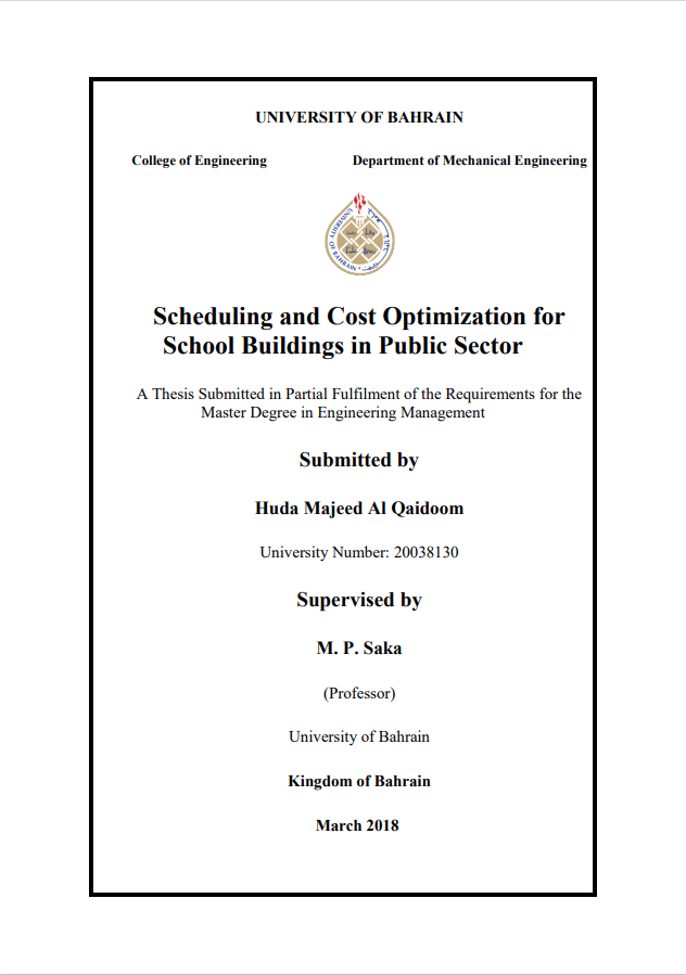 Scheduling and Cost Optimization for School Buildings in Public Sector