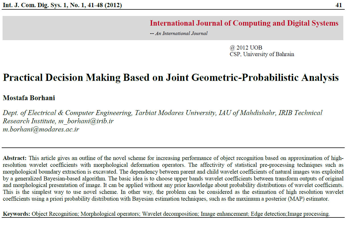 Practical Decision Making Based on Joint Geometric-Probabilistic Analysis