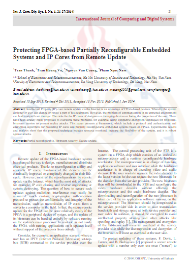 Protecting FPGA-based Partially Reconfigurable Embedded Systems and IP Cores from Remote Update