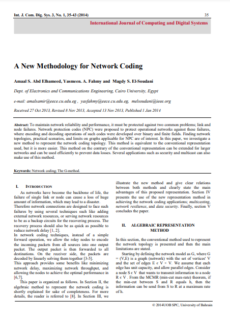 A New Methodology for Network Coding 