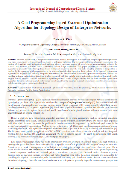 A Goal Programming based Extremal Optimization Algorithm for Topology Design of Enterprise Networks