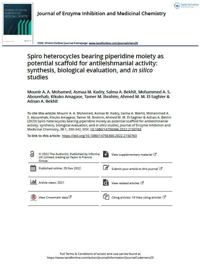 Spiro heterocycles bearing piperidine moiety as potential scaffold for antileishmanial activity: synthesis, biological evaluation, and in silico studies