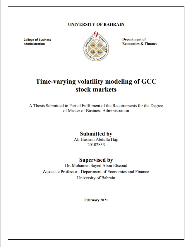 Time-varying volatility modeling of GCC  stock markets