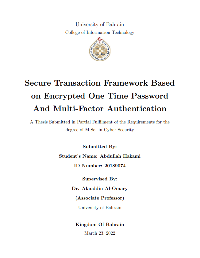 Secure Transaction Framework Based on Encrypted One Time Password And Multi-Factor Authentication