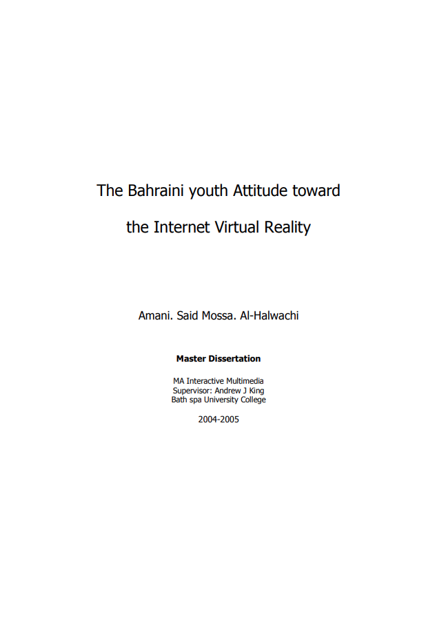 The Bahraini Youth Attitude toward the Internet Virtual Reality