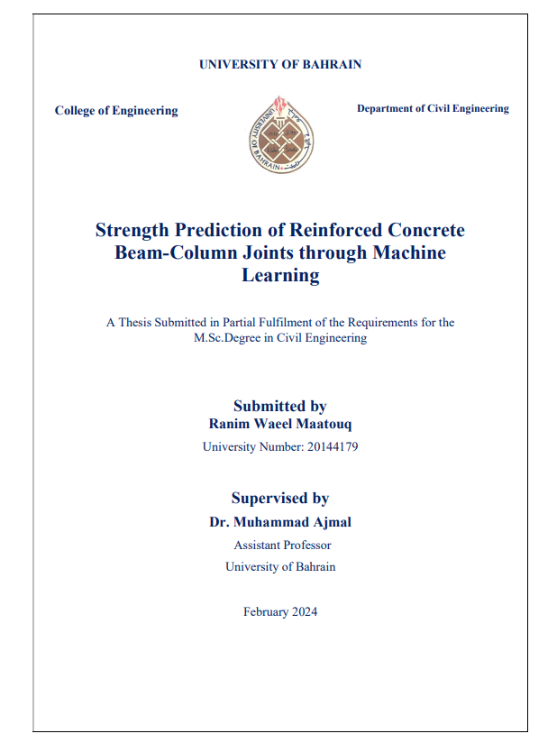 Strength Prediction of Reinforced Concrete  Beam-Column Joints through Machine  Learning