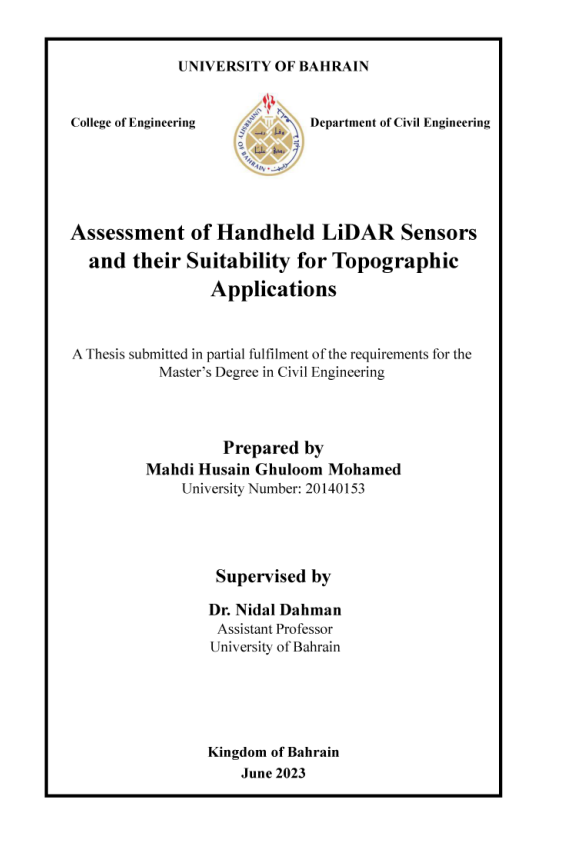 Assessment of Handheld LiDAR Sensors and their Suitability for Topographic Applications