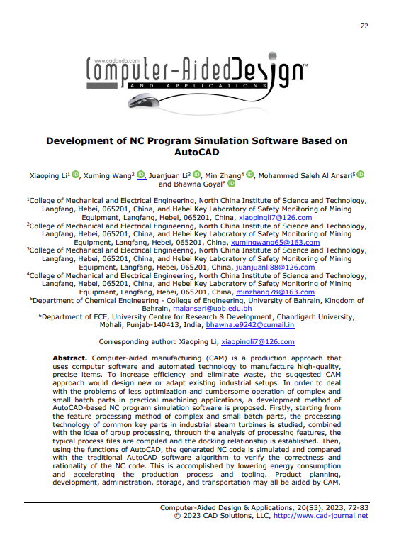 Development of NC Program Simulation Software Based on AutoCAD