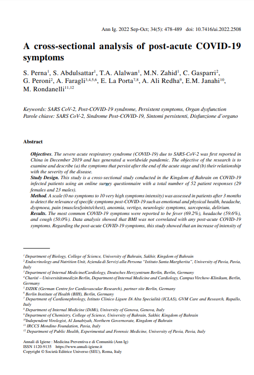 A cross-sectional analysis of post-acute COVID-19 symptoms 
