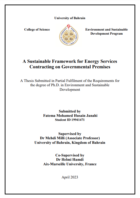 A Sustainable Framework for Energy Services Contracting on Governmental Premises