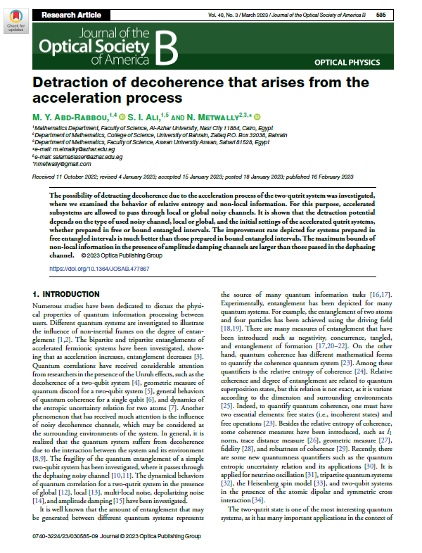 Detraction of decoherence that arises from theacceleration process