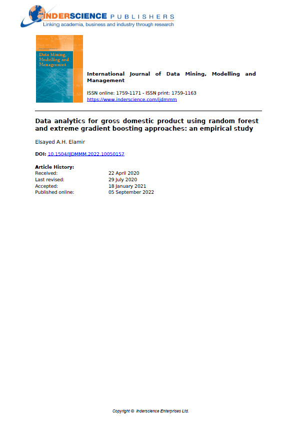 Data analytics for gross domestic product using random forest and extreme gradient boosting approaches: an empirical study