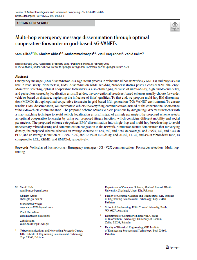Multi-hop emergency message dissemination through optimal cooperative forwarder in grid-based 5G-VANETs