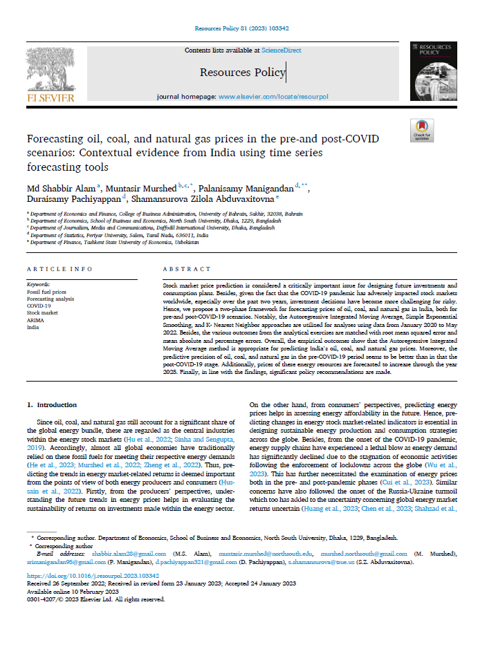 Forecasting oil, coal, and natural gas prices in the pre-and post-COVID scenarios: Contextual evidence from India using time series forecasting tools 