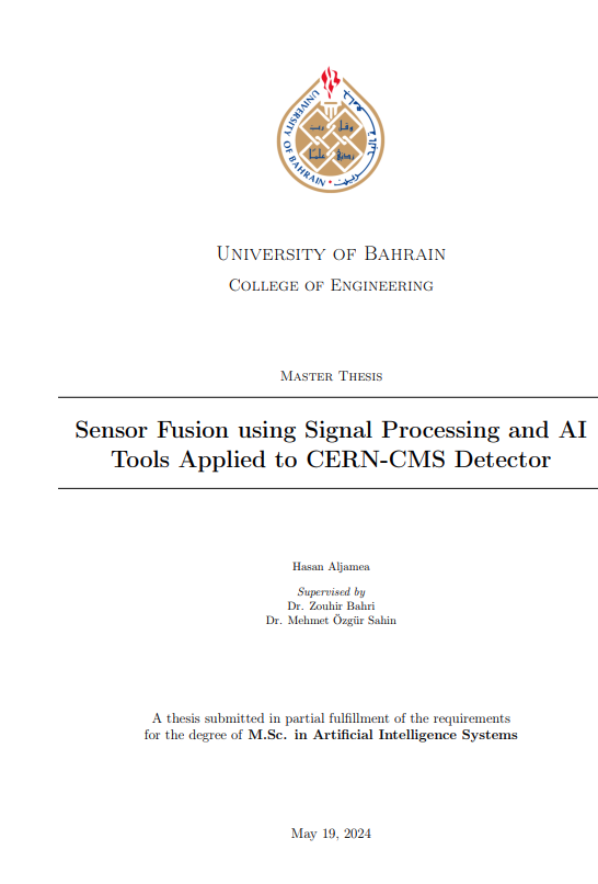 Sensor Fusion using Signal Processing and AI Tools Applied to CERN-CMS Detector