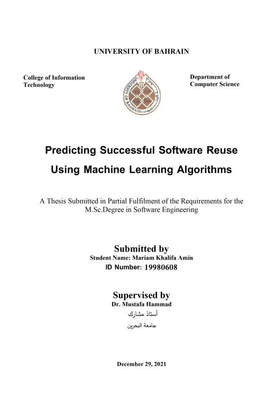 Predicting Successful Software reuse using machine learning algorithms
