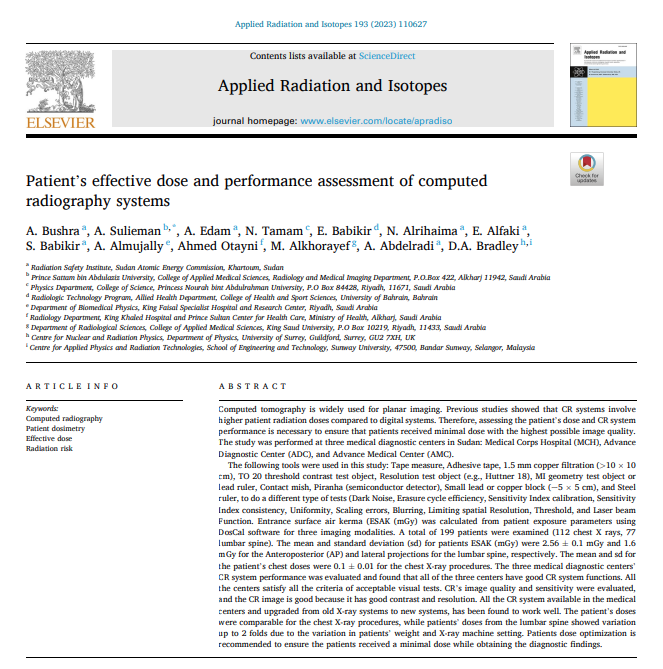 Patient’s effective dose and performance assessment of computed  radiography systems 