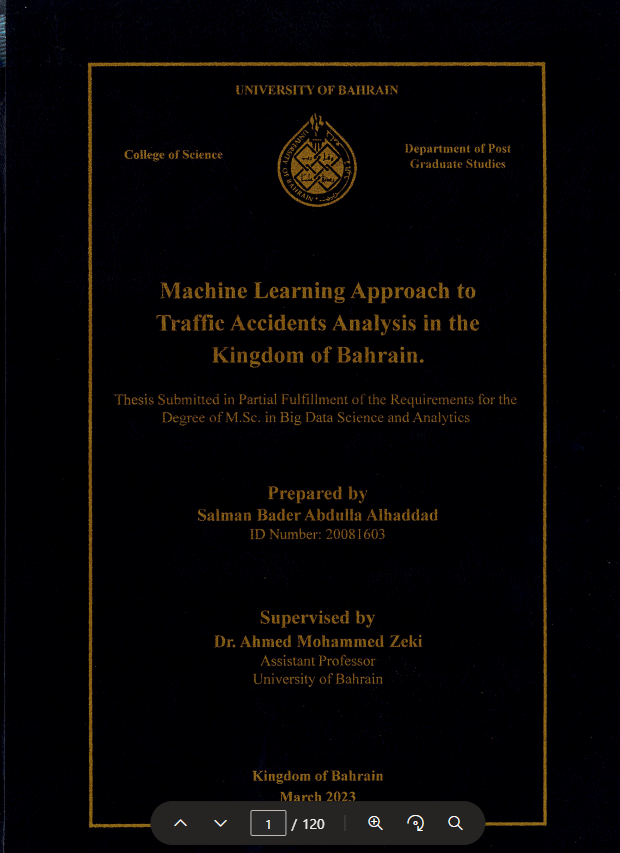 Machine Learning Approach to Traffic Accidents Analysis in the Kingdom of Bahrain.