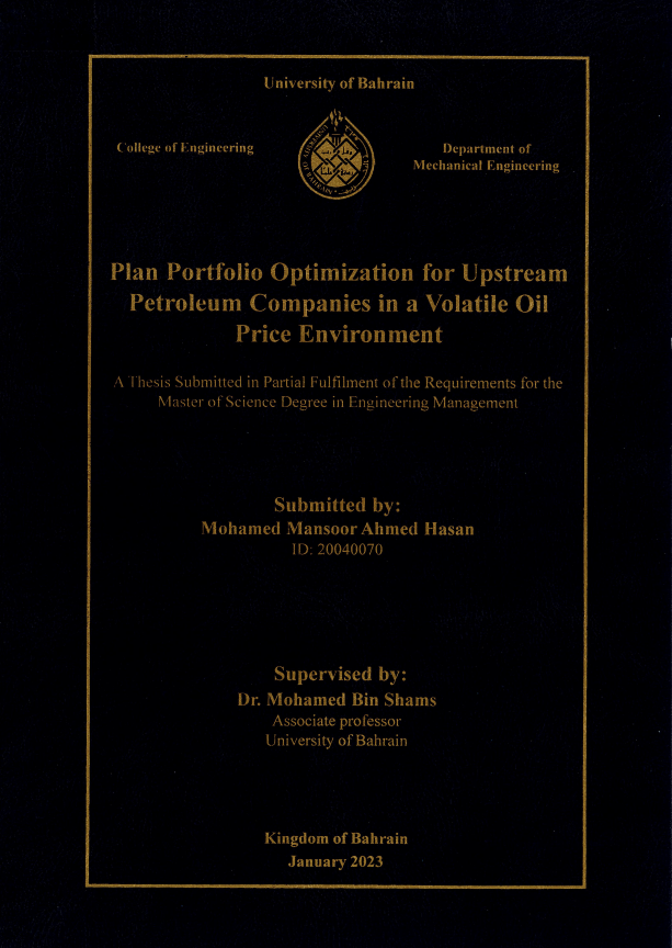 Plan Portfolio Optimization for Upstream Petroleum Companies in a Volatile Oil Price Environment