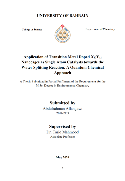 Application of Transition Metal Doped X12Y12 Nanocages as Single Atom Catalysts towards the Water Splitting Reaction: A Quantum Chemical Approach