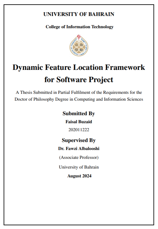 Dynamic Feature Location Framework for Software Project