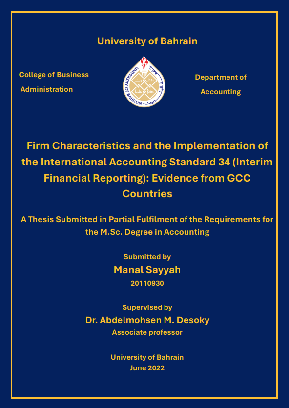 Firm Characteristics and the Implementation of the International Accounting Standard 34 (Interim Financial Reporting): Evidence from GCC Countries
