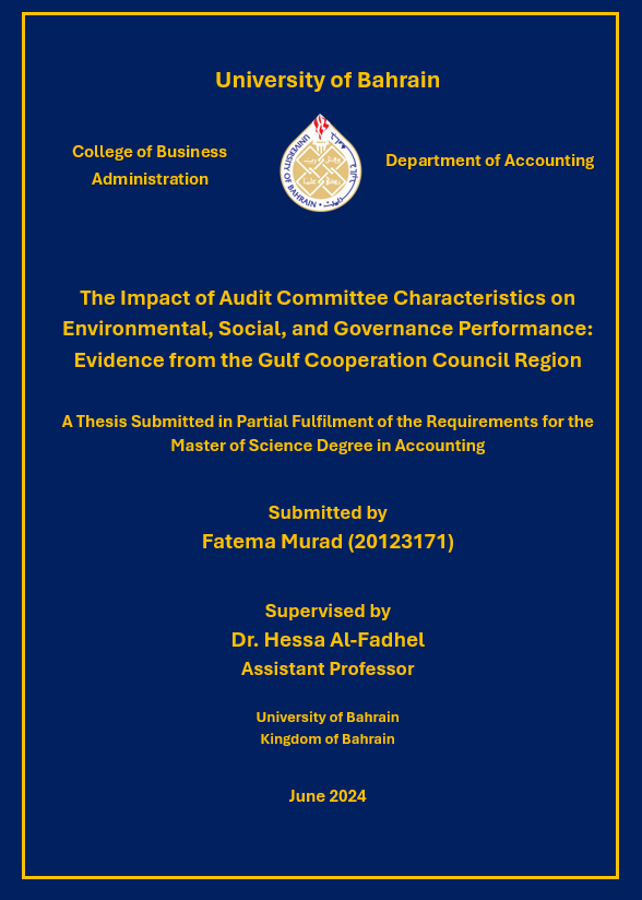 The Impact of Audit Committee Characteristics on Environmental, Social, and Governance Performanc 