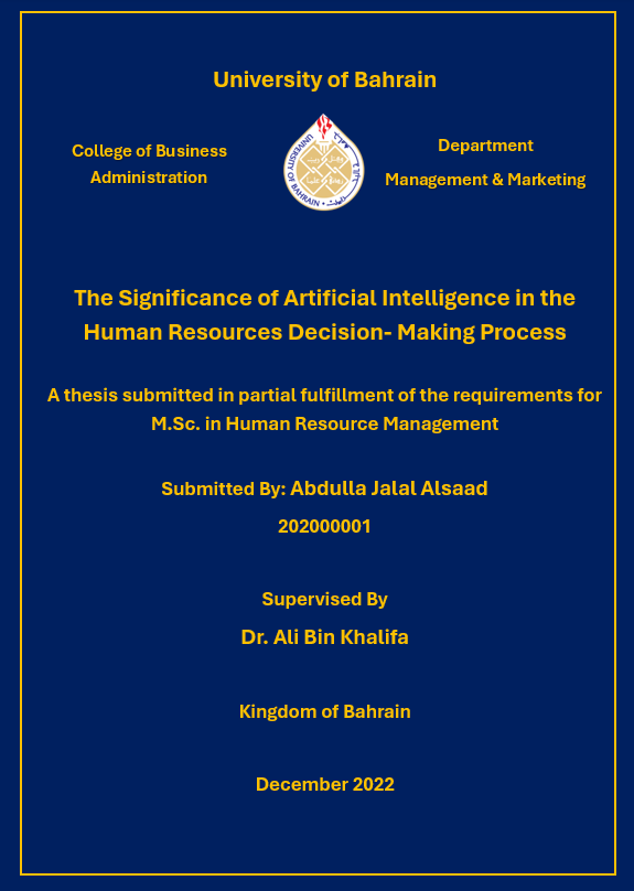 The Significance of Artificial Intelligence in the Human Resources Decision-Making Process
