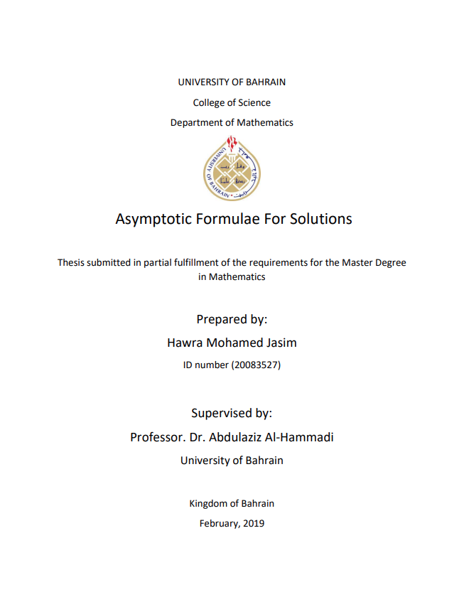 Asymptotic Formulae For Solutions
