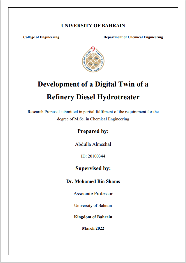 Development of a Digital Twin of a Refinery Diesel Hydrotreater