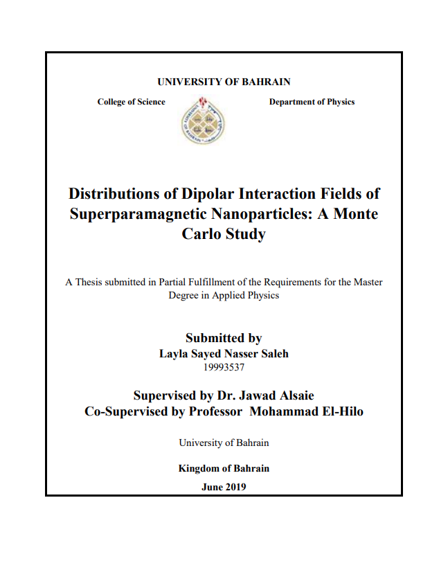 Distributions of Dipolar Interaction Fields of  Superparamagnetic Nanoparticles: A Monte  Carlo Study