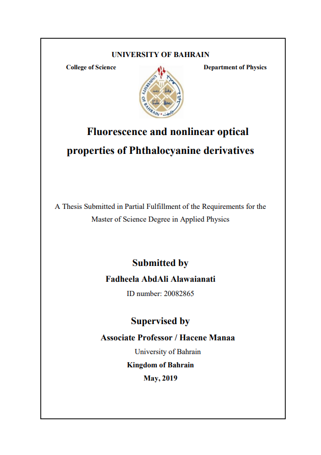 Fluorescence and nonlinear optical  properties of Phthalocyanine derivatives