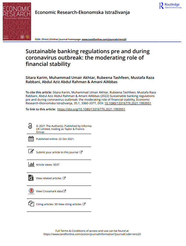 Sustainable banking regulations pre and during coronavirus outbreak: the moderating role of financial stability