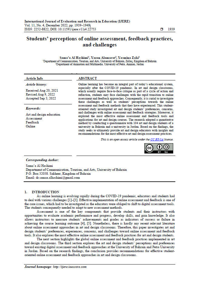 Students’ perceptions of online assessment, feedback practices, and challenges