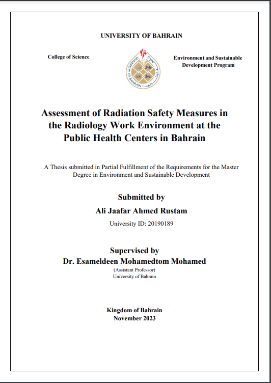 Assessment of Radiation Safety Measures in the Radiology Work Environment at the Public Health Centers in Bahrain