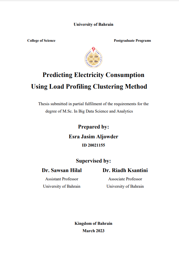 Predicting Electricity Consumption Using Load Profiling Clustering Method