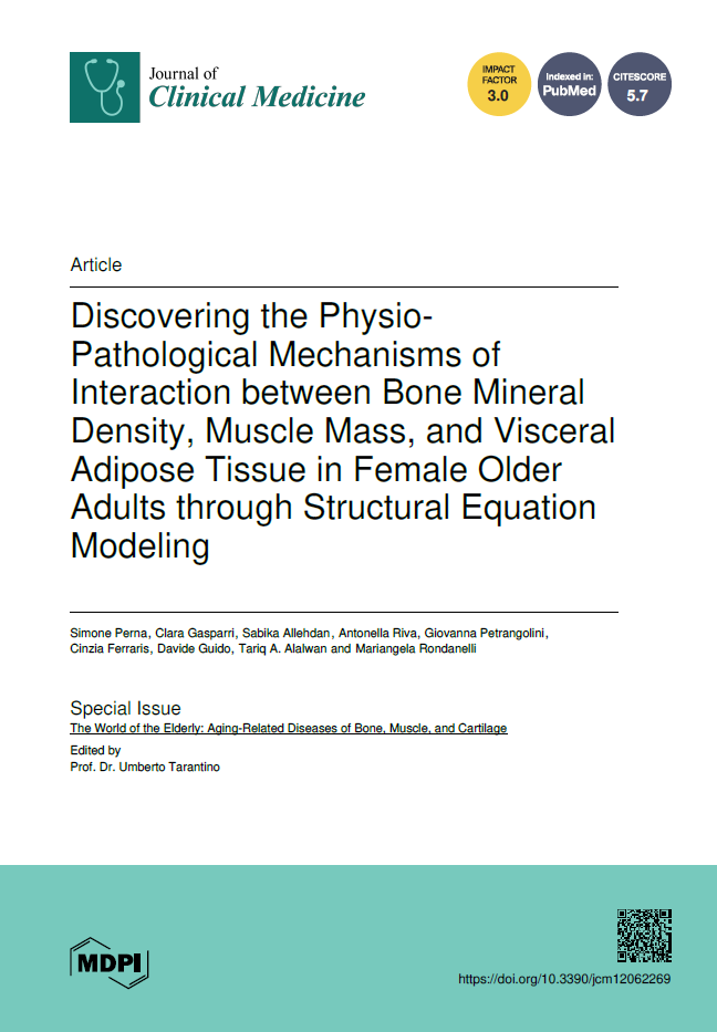 Discovering the Physio-Pathological Mechanisms of Interaction between Bone Mineral Density, Muscle Mass, and Visceral Adipose Tissue in Female Older Adults through Structural Equation Modeling