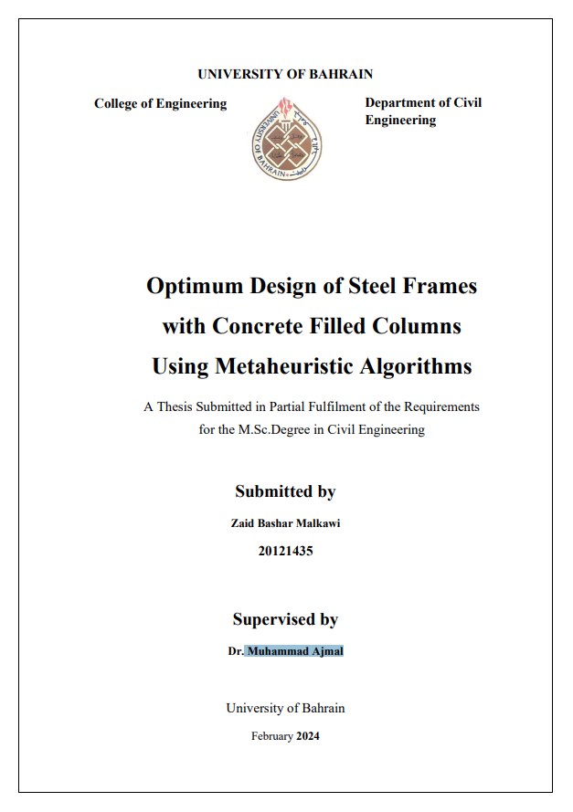 Optimum Design of Steel Frames with Concrete Filled Columns  Using Metaheuristic Algorithms